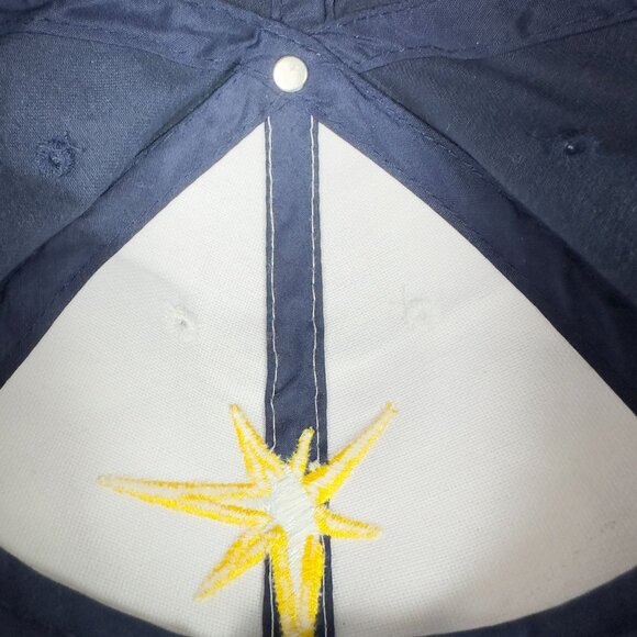 Tampa Bay Rays Member Baseball Cap Adult 58cm Navy White Strapback Embroidered - Picture 11 of 11